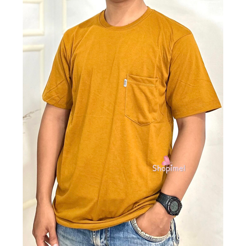 Kaos Polos Saku Distro MBN Original Pria Wanita Dewasa - Baju Atasan Murah Polos - Ukuran L XL XXL X