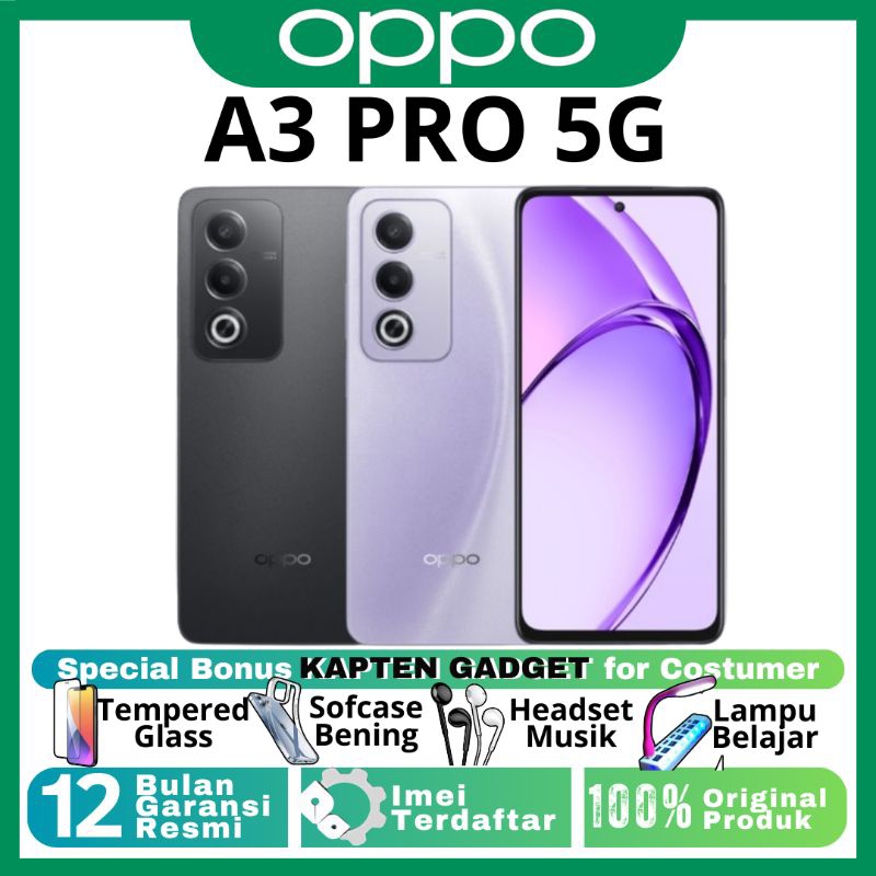 OPPO A3PRO 5G 8/256GB Ram Upto 16GB 100% BARU ORIGINAL GARANSI RESMI
