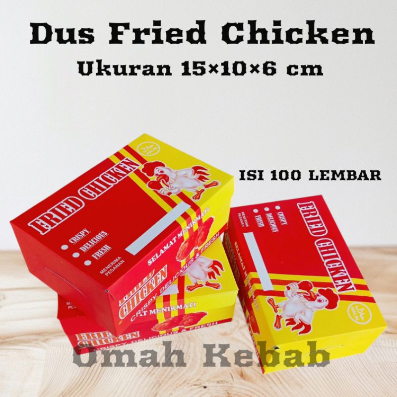 

Dus fread chicken 100 lembar / Box fread chicken / Kemasan fread chicken