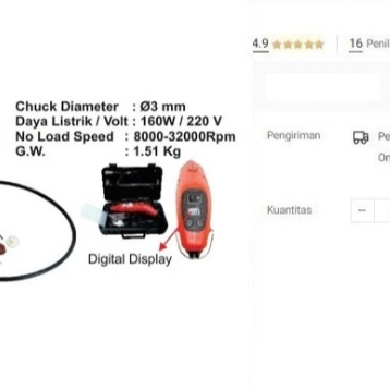 

Mini Die Grinder Set WIPRO W120 40pcs Bor Tuner Gerinda W 120 Botol