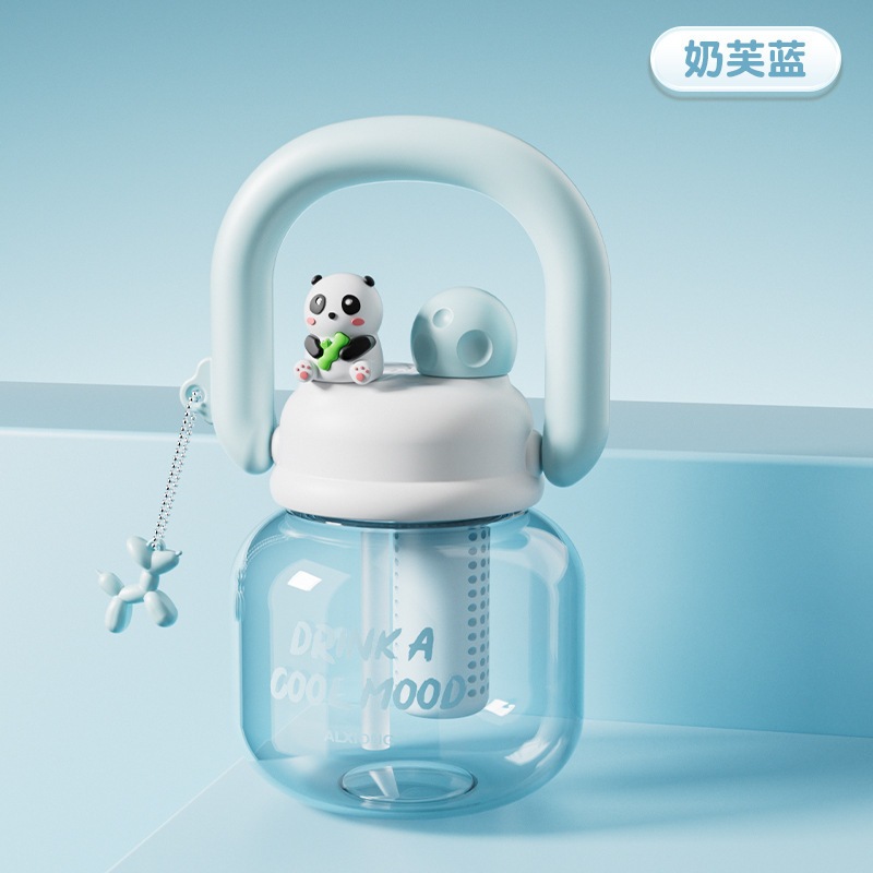 Botol minum Panda infused water gemoy linlin pot botol plastik transparan free gantungan kunci