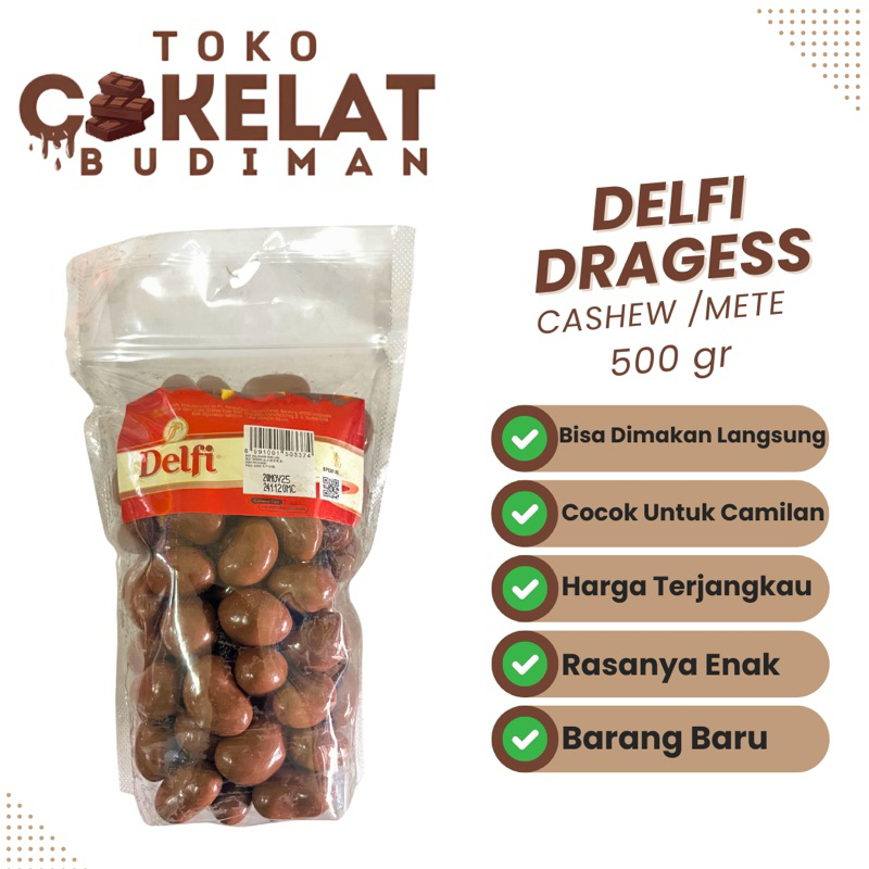 

Delfi Cashew Dragess 500gr | Coklat Delfi isi Kacang Mede