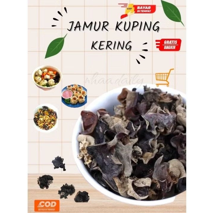 

[1KG] JAMUR KUPING KERING /JAMUR HITAM GRADE A BESAR