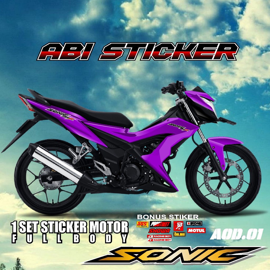 Decal Dekal Sticker Stiker SONIC 150 R FULLBODY HONDA SONIC 150R (2017-2022) MOTIF CUSTOM RACING DES