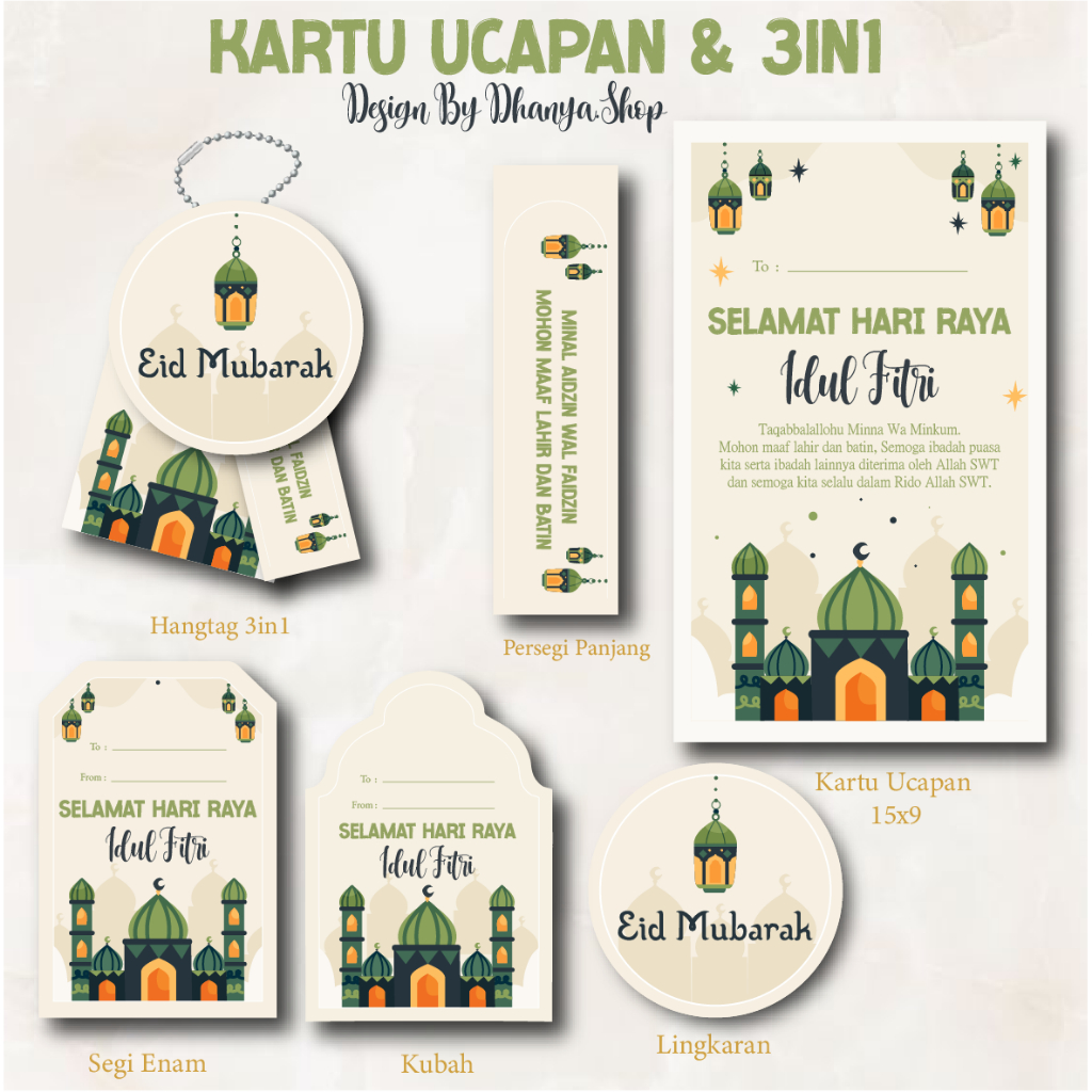 

Kartu Ucapan & Hangtag 3in1 Lebaran Idul Fitri / Hampers Lebaran/ Hangtag