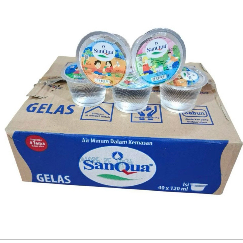 

1 DUS SanQua Air Mineral Kemasan Gelas Mini 120 ml x 40 pcs