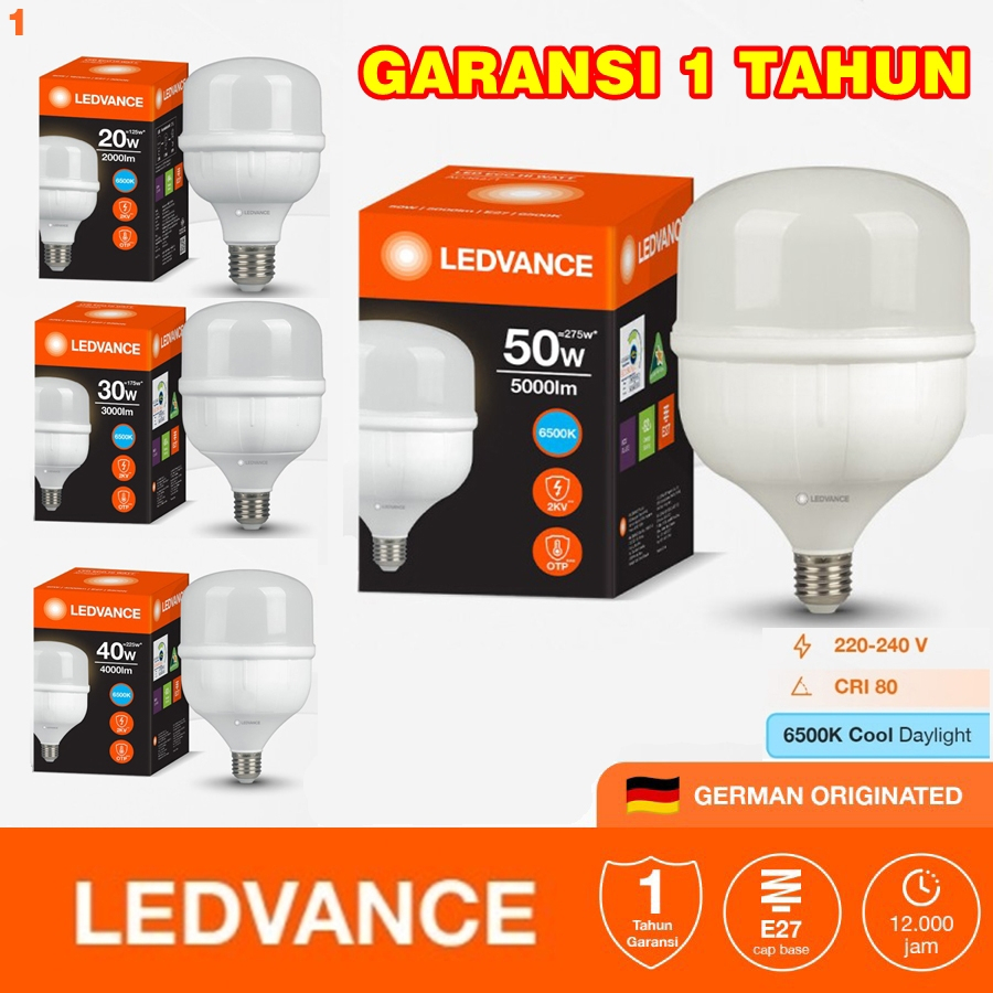 Lampu Bohlam Led 50 Watt 40 30 20 50w 40w 30w 20w Putih Capsule E27 Jumbo Besar Rumah Kapsul Body