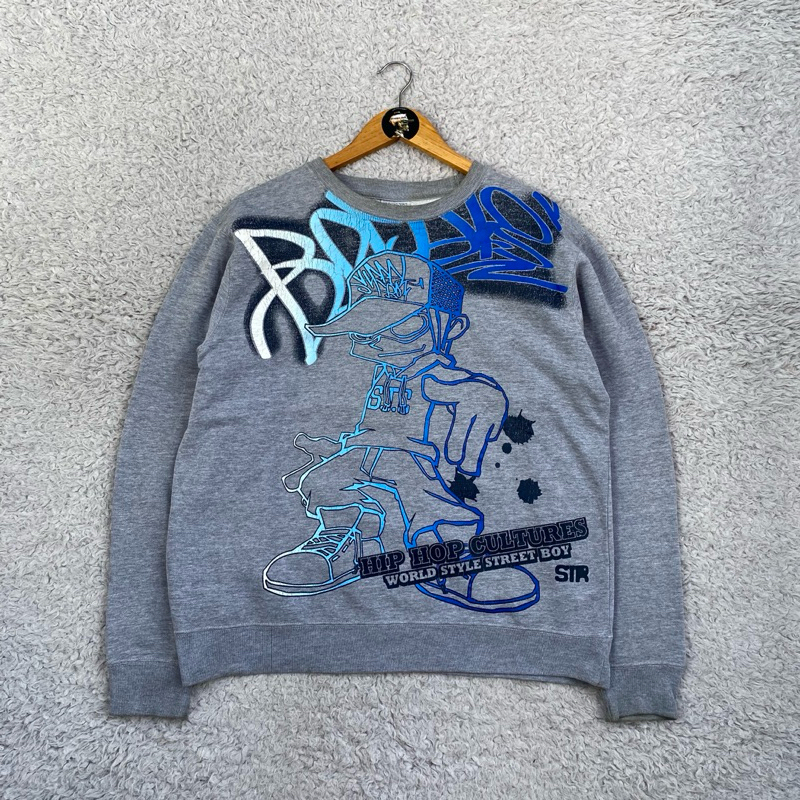 Vintage crewneck strange heaven hiphop cultures world style street boy - crewneck vintage - cn vinta