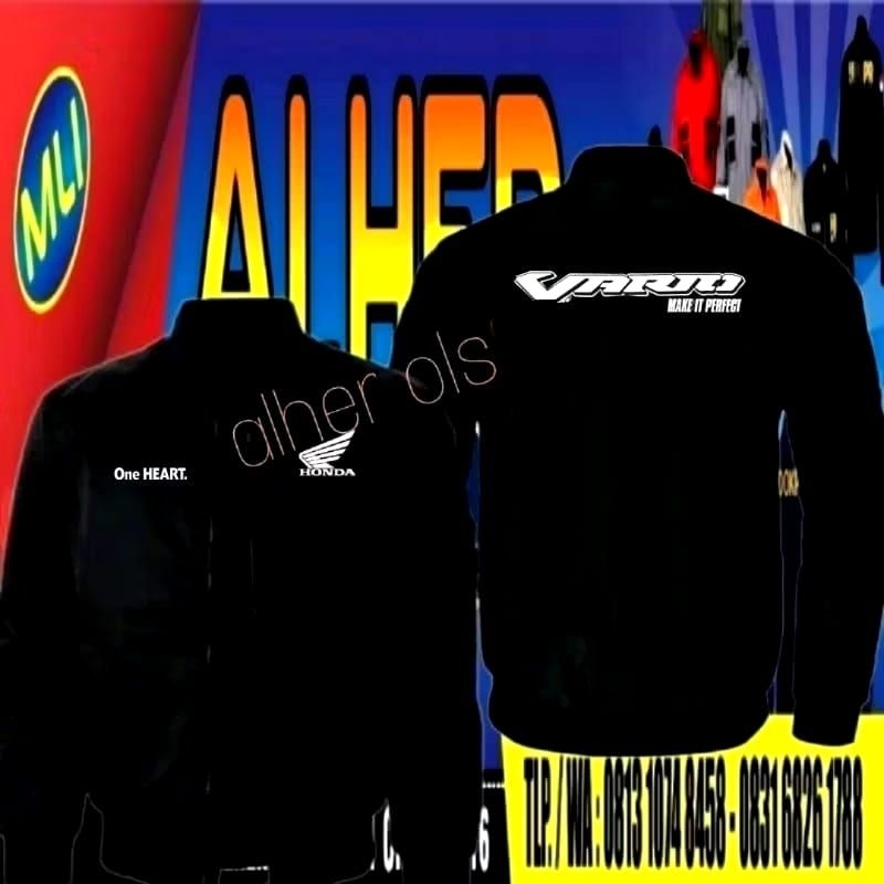 Jaket bordir Honda Vario jaket Honda Vario jaket bomber Honda Vario jaket kerja Honda Vario jaket se