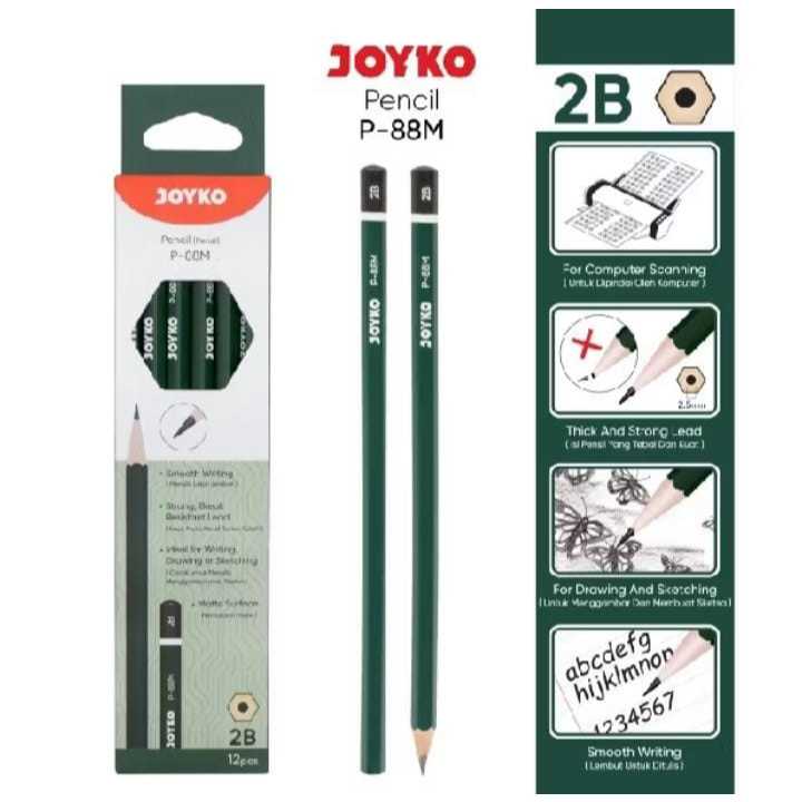 

Pencil Pensil Joyko P-88M Matte 2B 1 Box 12 Pcs