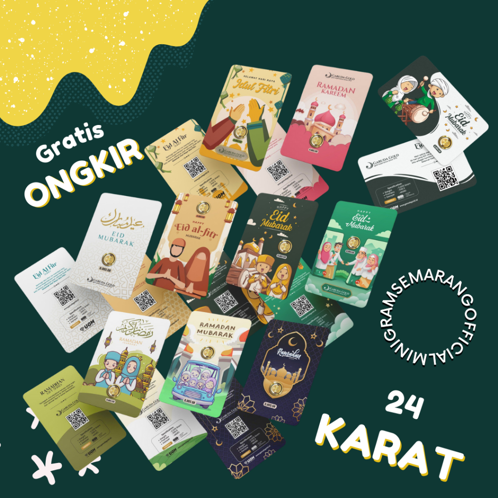 [Minigram Semarang] Garuda Gold Ramadhan Idul Fitri Hijriyah 0.001 0.005 Gram Gift Series Emas Murni