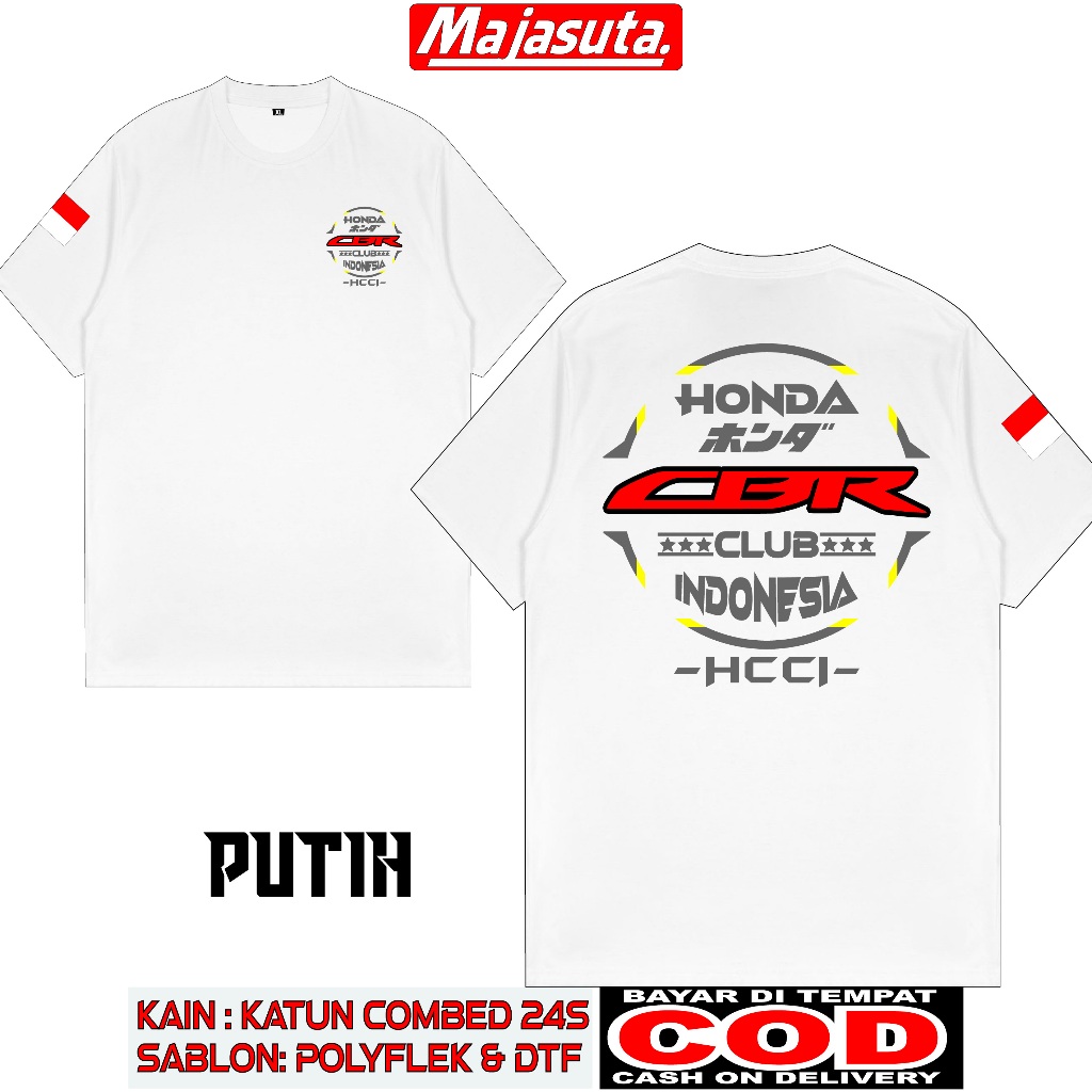 KAOS HONDA CBR CLUB HCCI M4 KATUN COMBED 24S BISA COD KAOS KEREN KAOS DISTRO