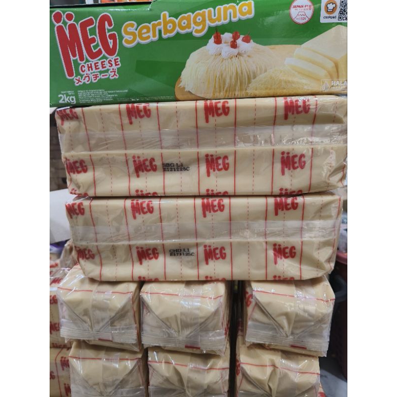 

Keju Meg Cheddar/ Serbaguna 2kg buy 1 get 1 keju 60gr termurah