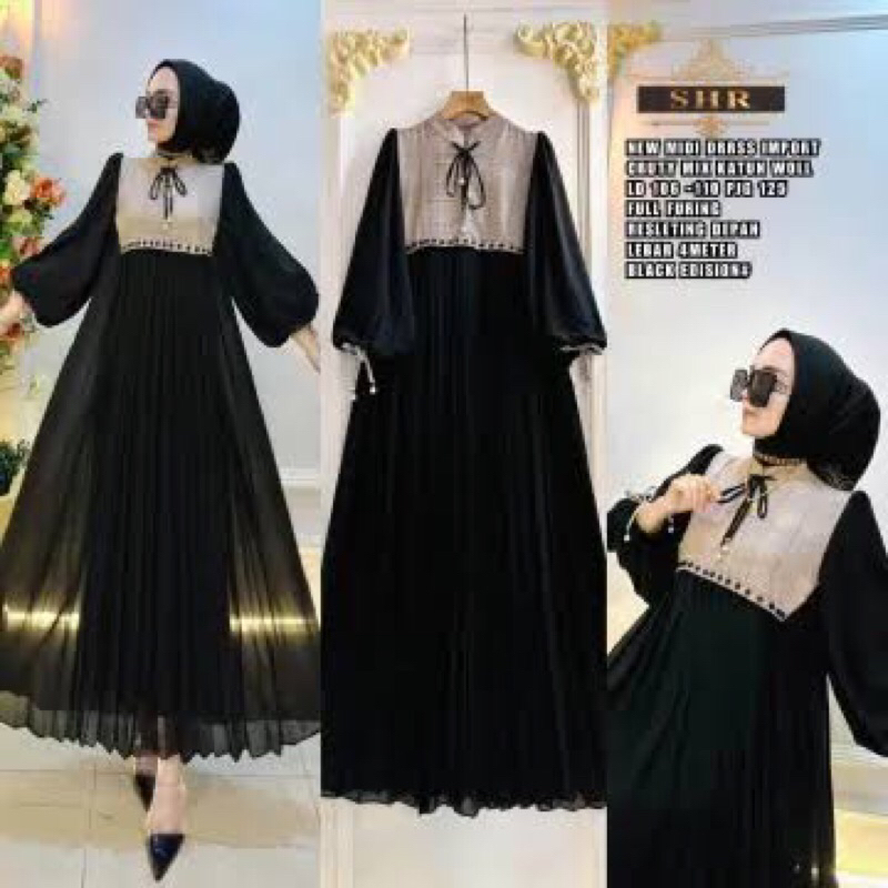 NEW MIDI DRESS SHR ORI/ GAMIS SHR PREMIUM ORI 100%
