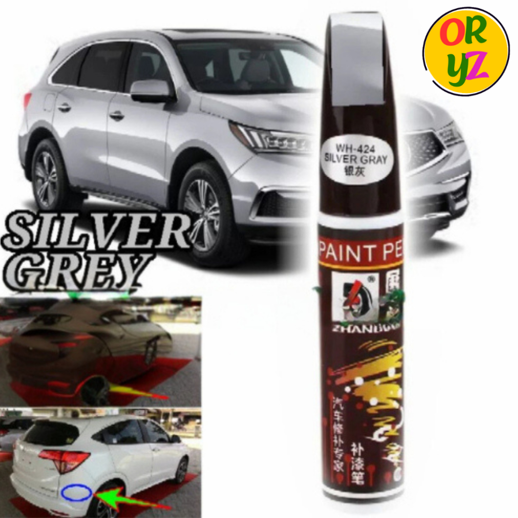 BEST SELLER Silver Grey Metalik Metallic Spidol Cat Warna Body Mobil Motor Penghilang Gores Baret