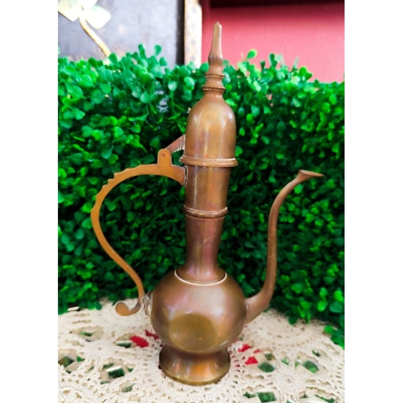 Teko Aladin Antik kuno Kuningan Tua berat & tebal  langka T:27cm