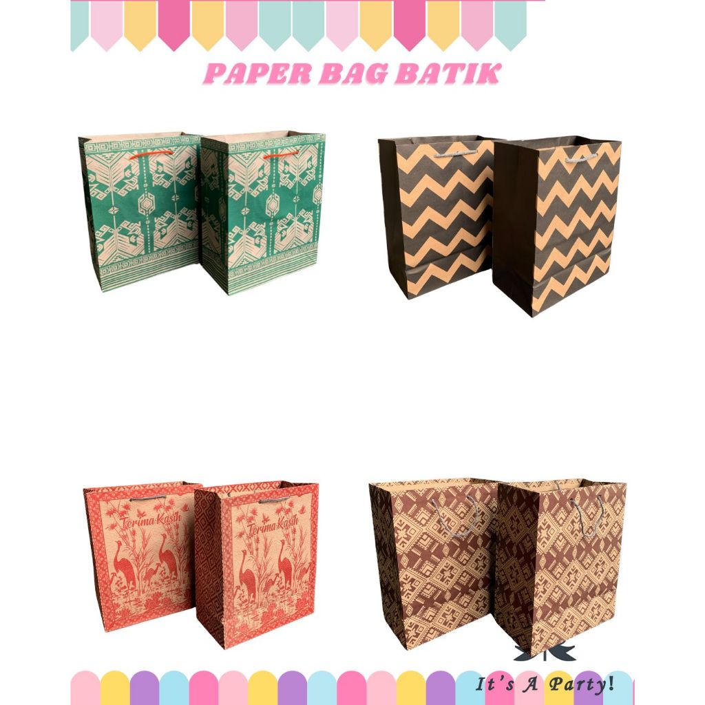 

Paper Bag Motif Batik 20x25cm Tas Kertas Souvenir Perpcs/1pcs
