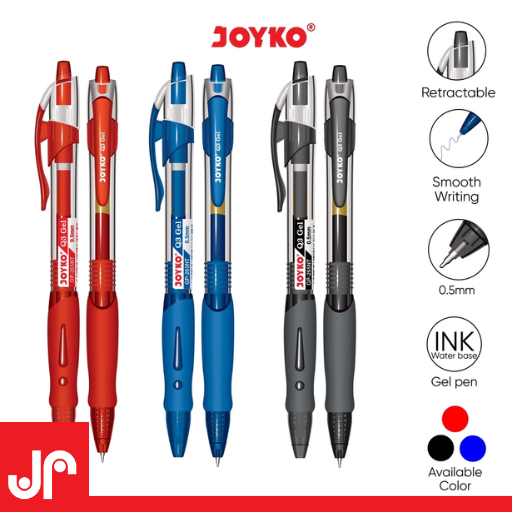 

JOYKO GEL PEN GP-265NT Q3 0.5MM GEL BLACK 1 PCS/ PULPEN GEL HITAM JOYKO RETRACTABLE 0.5MM PENA