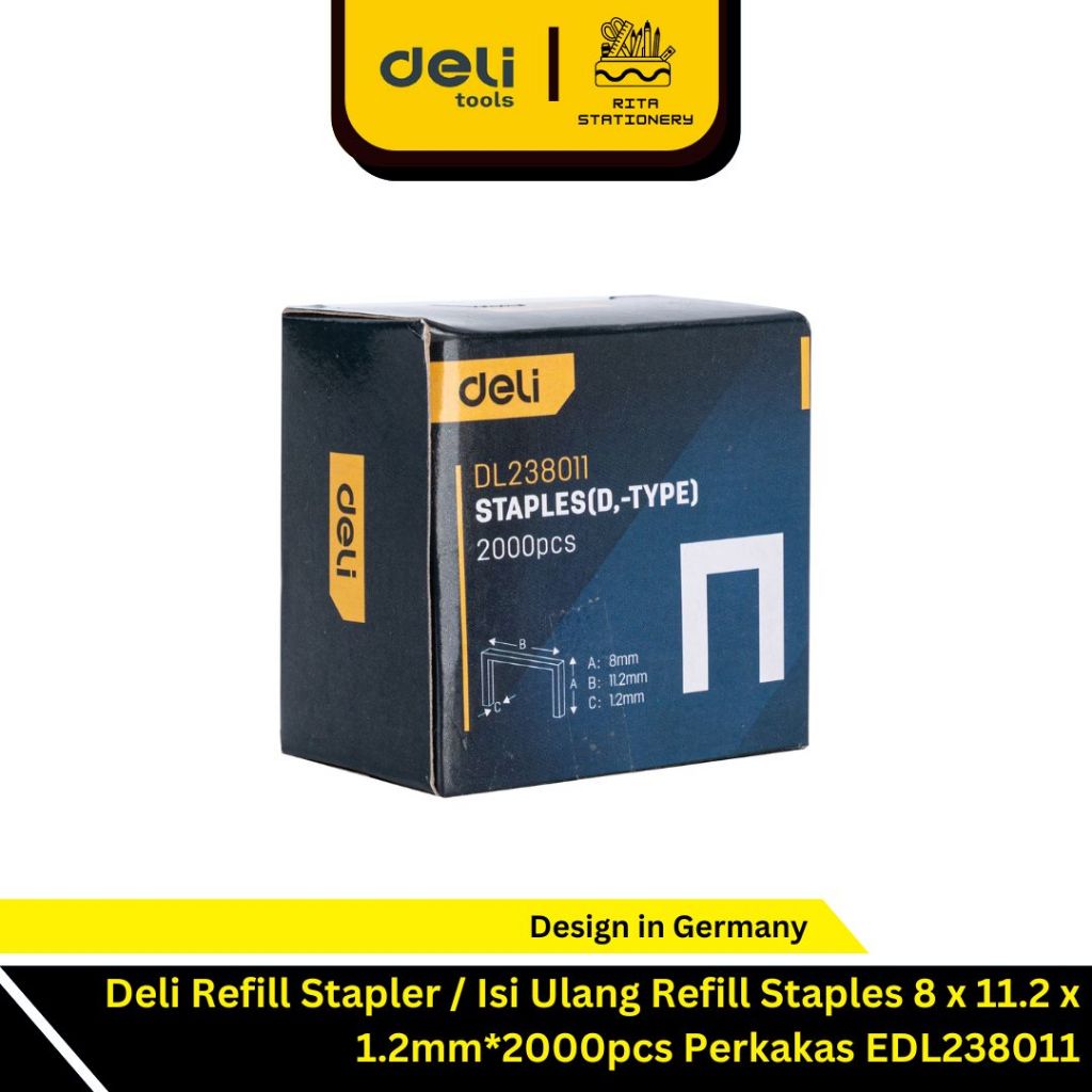 

Deli Staple gun refill / isi ulang staples tembak 3 model EDL238011 D Type (Model D)