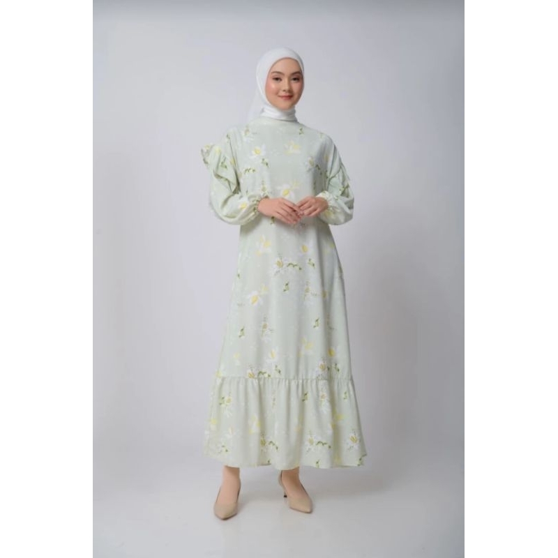 Celia Dress by Zaskia Mecca Romansa Khatulistiwa Sedap malam Sage gamis muslim wanita