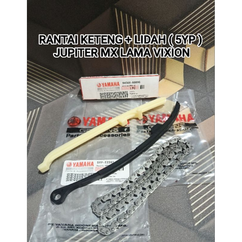RANTAI KETENG + KARET TENSIONER ( 5YP ) JUPITER MX 135 LAMA JUPITER MX NEW 135 VISION LAMA LIDAH KAR