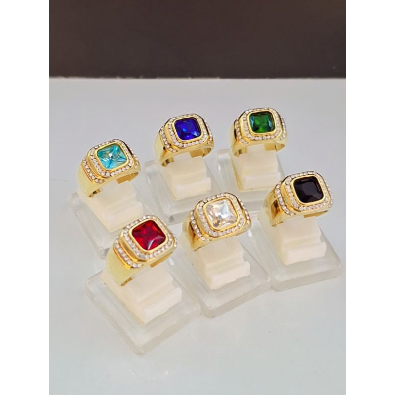 CINCIN BATU RING TITANIUM GOLD FULL MATA 002