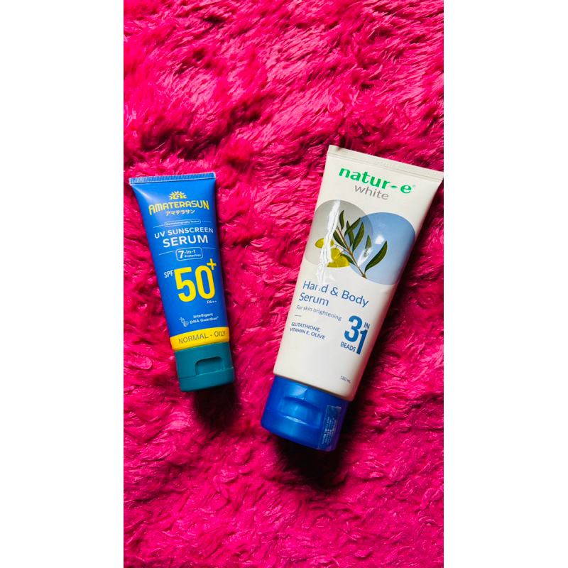 AMATERASUN sunscreen+ Natur-E White Brightening Hand Body Serum PRELOVED PL