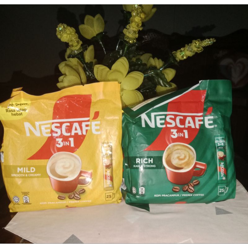 

Nescafe 3 in 1 Mild/Rich isi 25 sticks