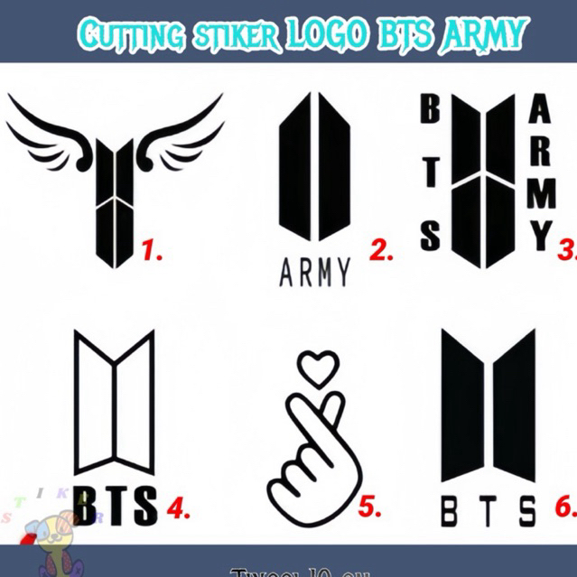 Sticker logo BTS ARMY stiker cutting motor helm mobil laptop