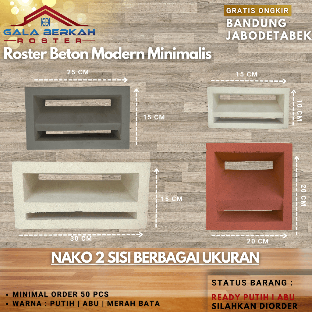 ROSTER BETON MINIMALIS, Loster Beton Minimalis, Lubang Angin, Ventilasi Udara, Pagar Rumah, Sekat Ba