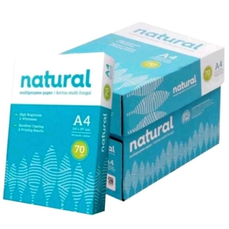 

kertas HVS A4 merek natural 70gsm (1 rim)