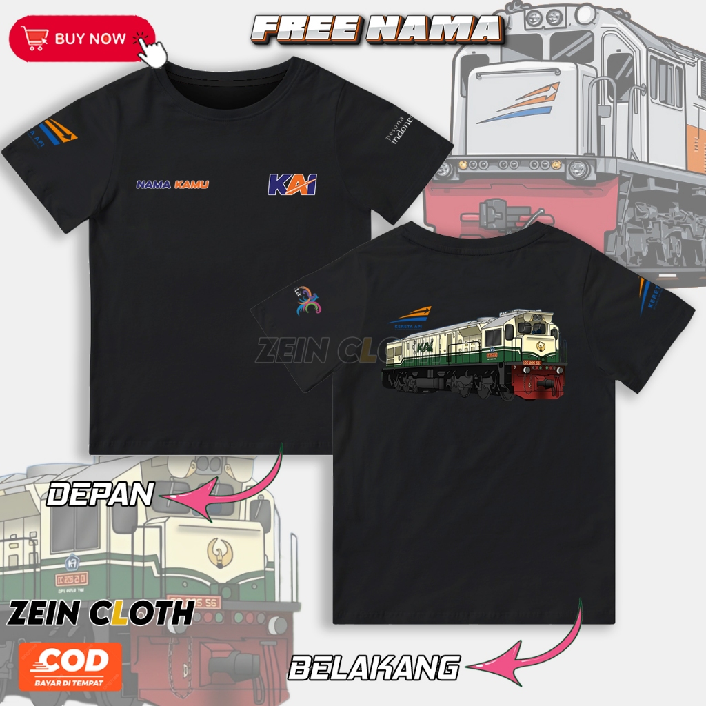 Kaos Anak Lokomotif KAI Vintage / Baju Kaos Anak Lokomotif KAI