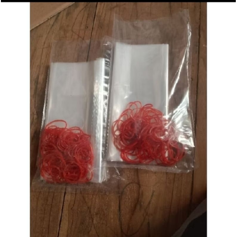 Plastik + karet pembungkus buah