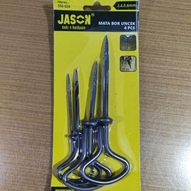 Mata Bor UNCEK 4PC (3-6mm) Mata Bor Kayu JASON
