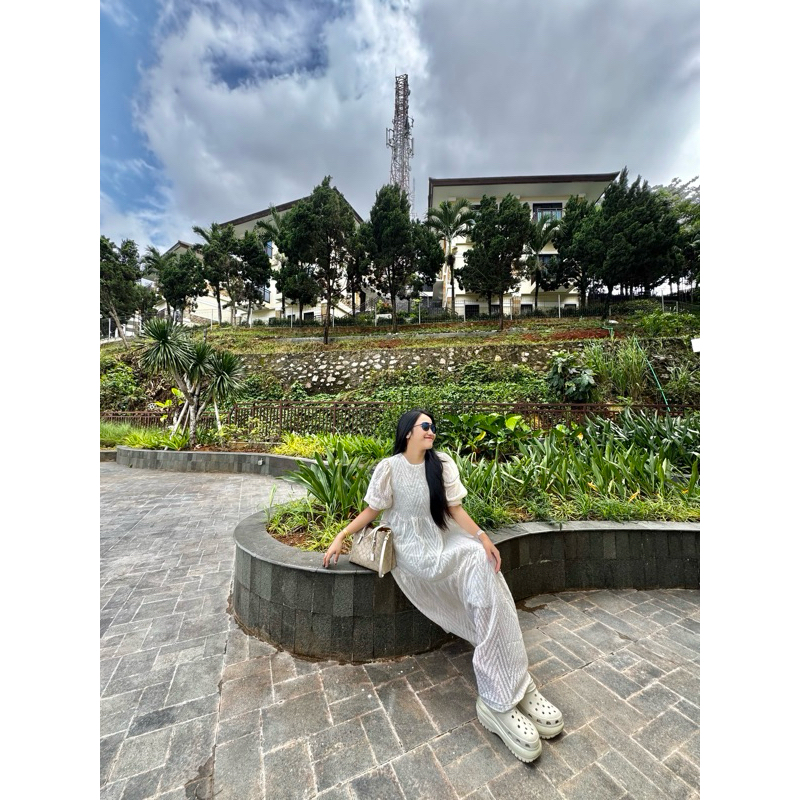 DRESS SIFON PUTIH BALON