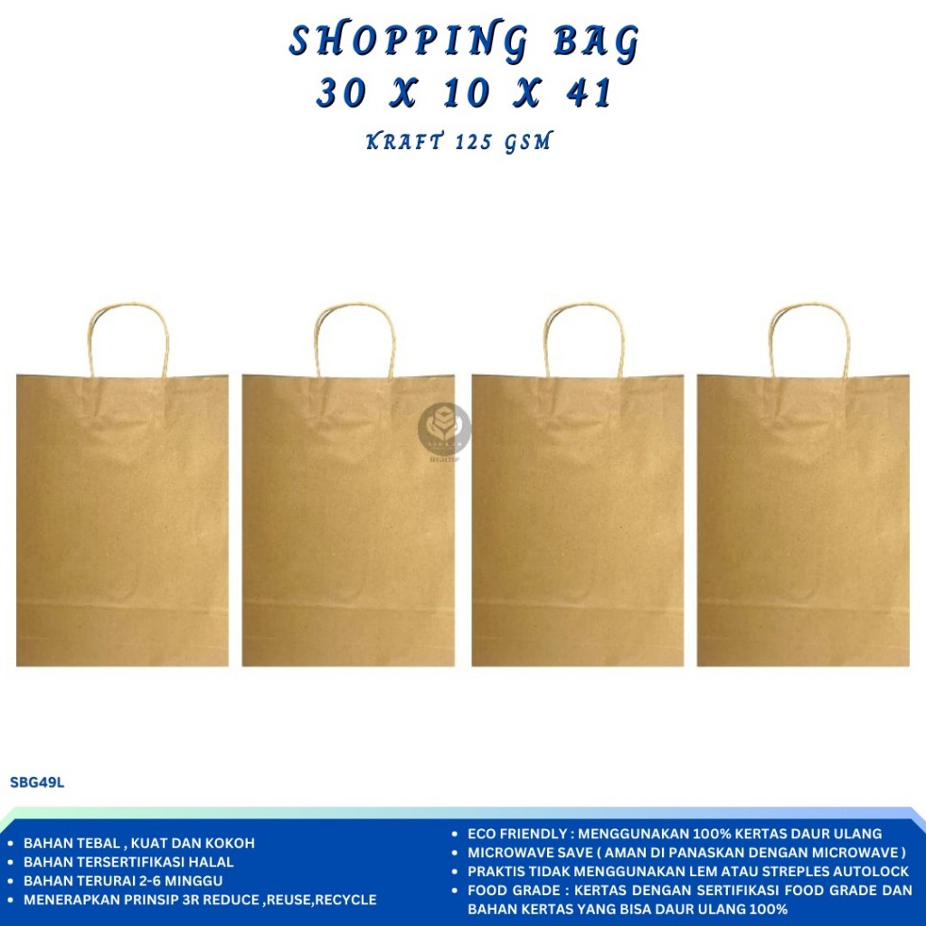 

Paper Bag 30x10 Shopping Bag Size Large Cokelat (Isi 1 Pcs-SBG49L)