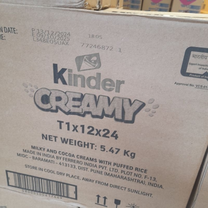 

kinder creamy 1 kotak isi 12 pcs exp oktober 2025