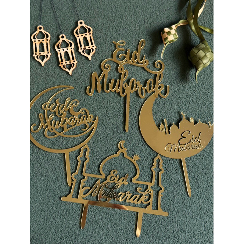 Eid Topper | Cake Topper Idul Fitri Akrilik Tebal Premium