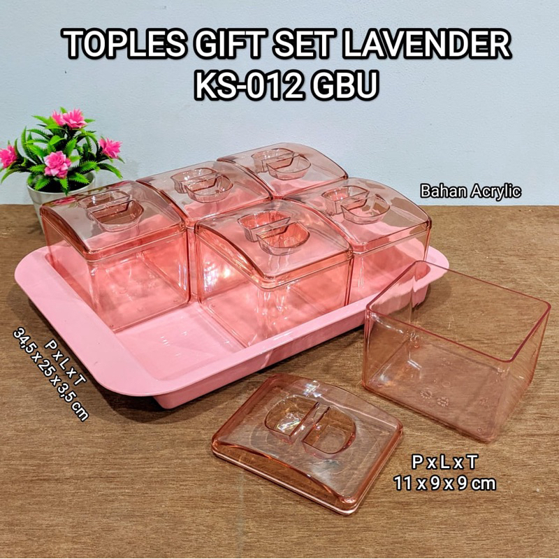 Toples Set Lavender Cantik / Toples Set Murah Cantik / Toples Akrilik Set