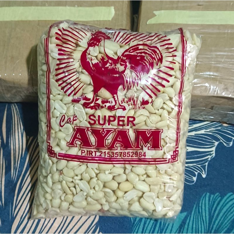 

kacang kupas kualitas premium cap ayam jago kemasan 1kg