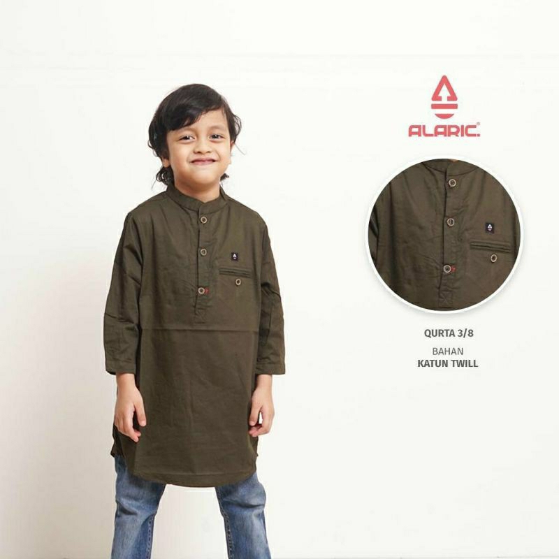 Kurta anak lengan 3/4 premium alaric series idul fitri