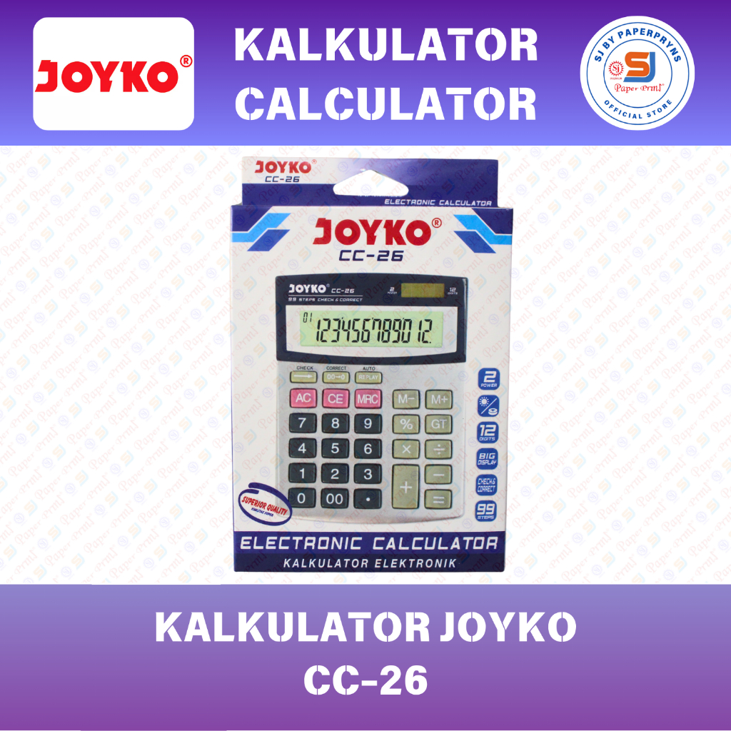 

Kalkulator Joyko CC-26 - 12 Digit Check & Correct [ORIGINAL]