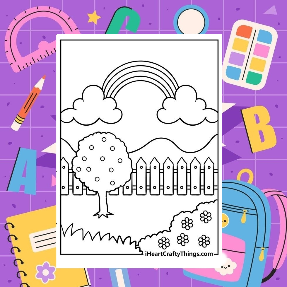 Gambar Mewarnai anak tema pemandangan