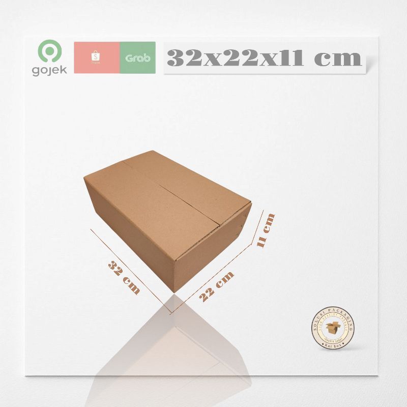 

kardus ukuran 33x22x12 cm box singel wall polos ST