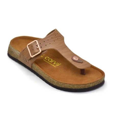 Carvil Sandal Footbed Wanita Oslo-01 L Tan