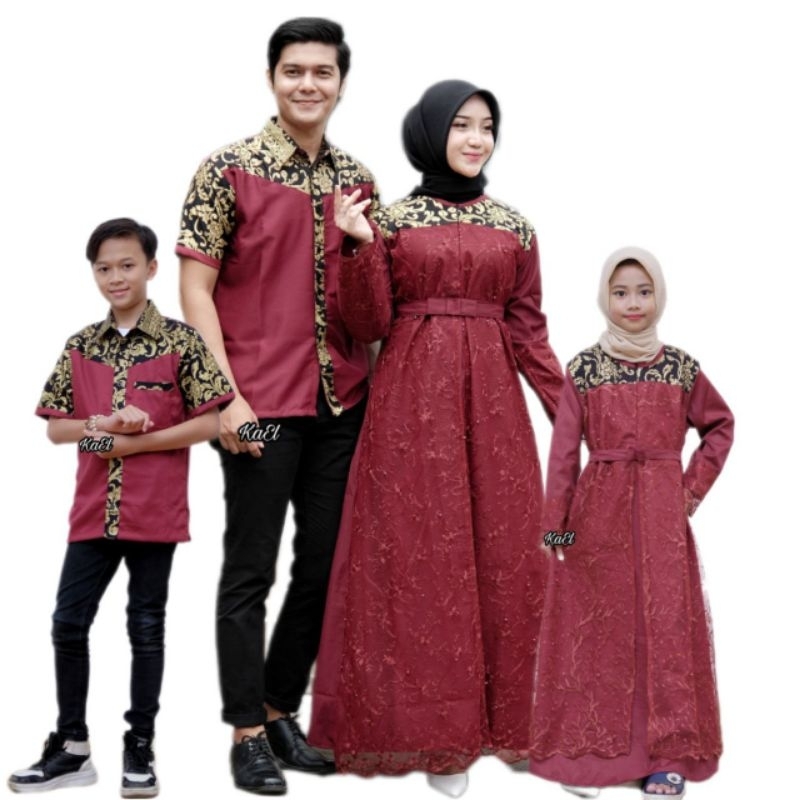 Baju Couple Kombinasi Batik keluarga, Sarimbit batik lebaran / paket couple keluarga