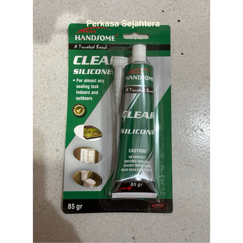 Lem Handsome Clear Silicone BESAR / Lem Kaca Silikon Bening 85 gram