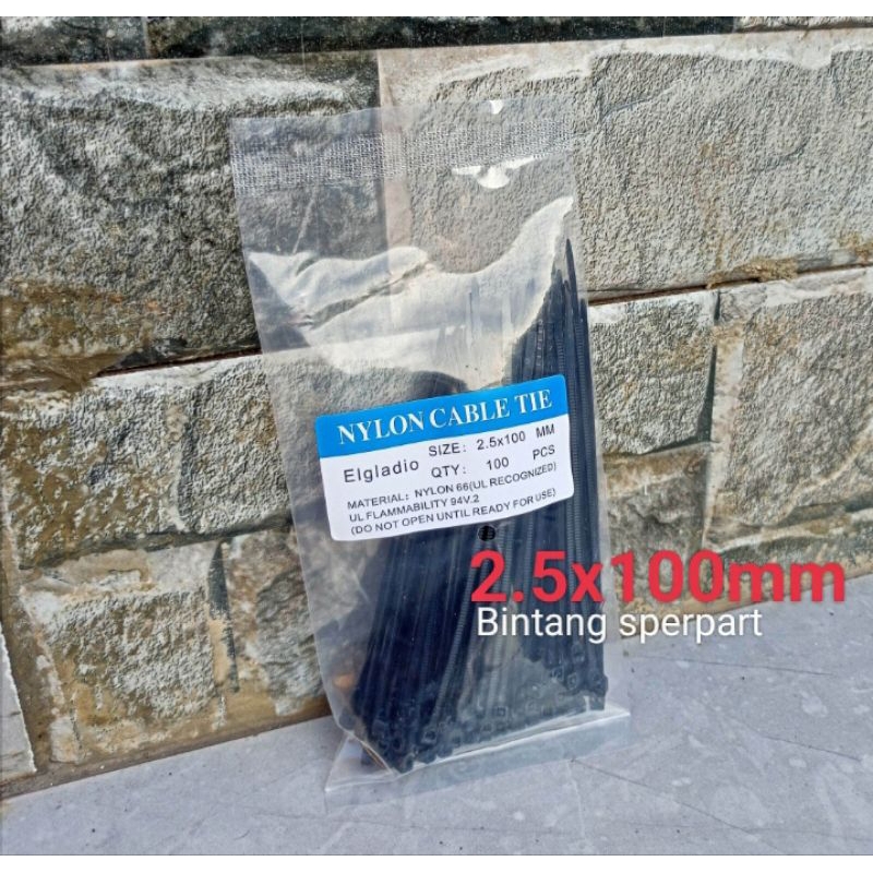 

KABEL TIES ISI 100 PCS HITAM UK 2.5X100mm KABEL TIE KABEL TIS CABLE TIE 2.5X100MM KABEL TISH