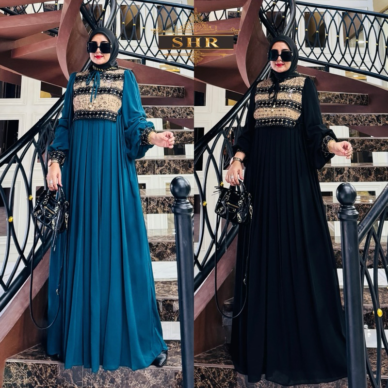 SHR NEW READY GAMIS SYANTIK CERUTY GAMIS LEBARAN JUMBO MUAT SIAP KIRIM