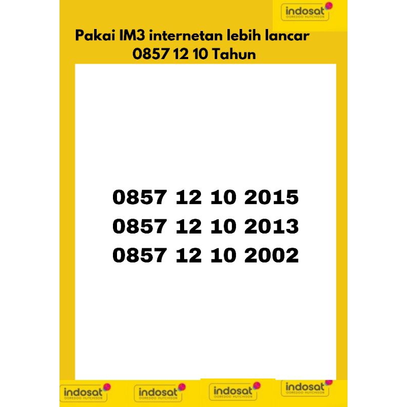 NO CANTIK INDOSAT 4LTE SERI 12 oktober tahun